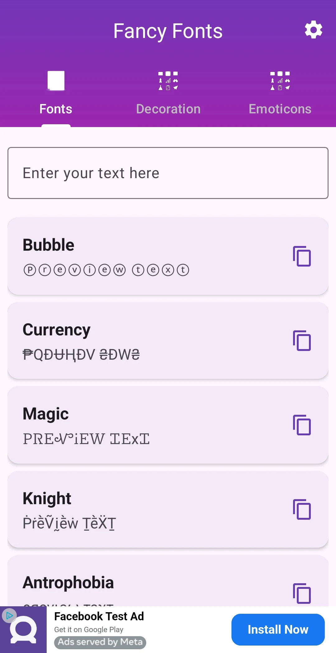 Stylish Text & Reverse Text screenshot
