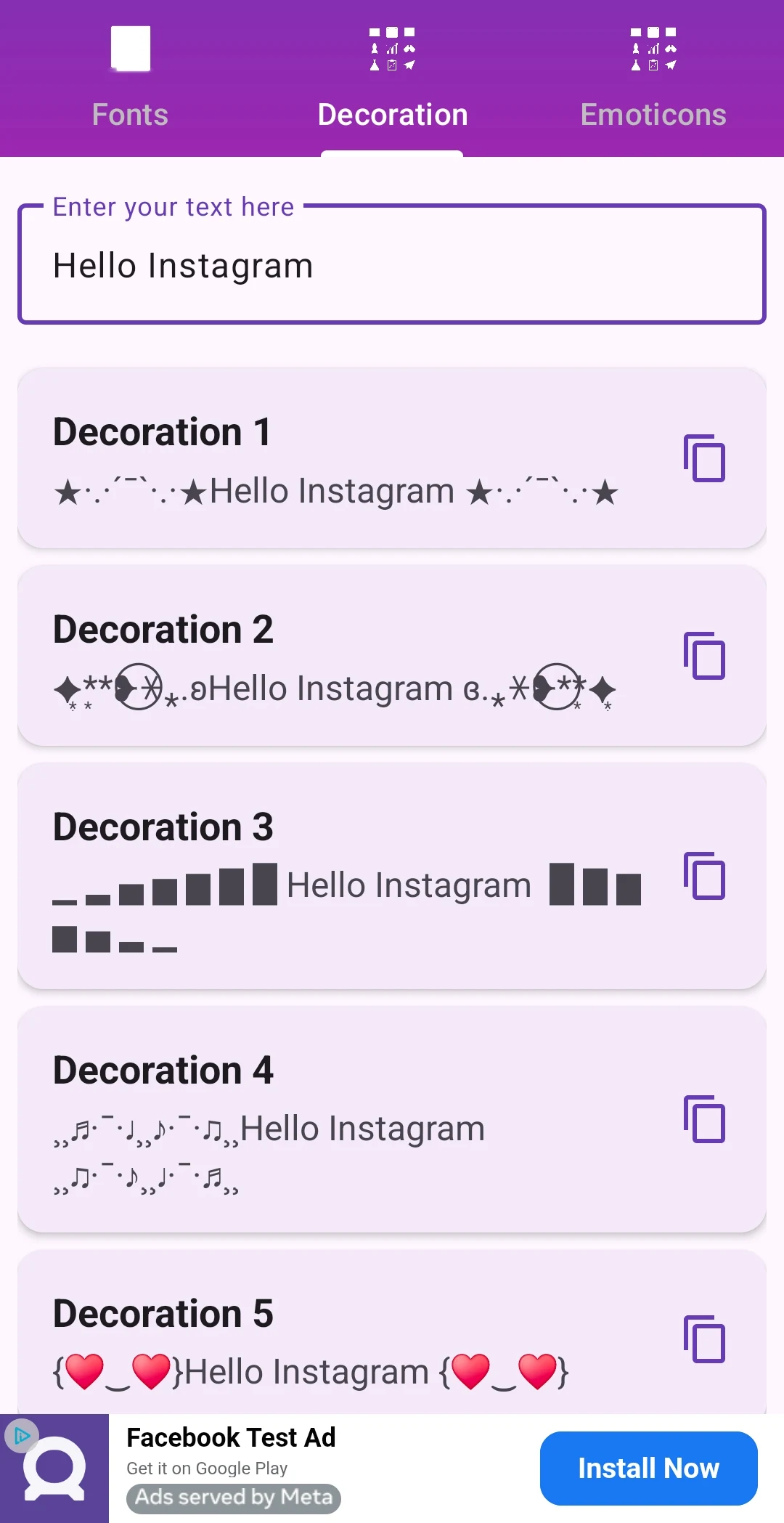 Stylish Text & Reverse Text screenshot